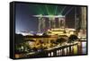 Marina Bay Sands Hotel and Fullerton Hotel, Singapore, Southeast Asia, Asia-Christian Kober-Framed Stretched Canvas