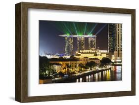 Marina Bay Sands Hotel and Fullerton Hotel, Singapore, Southeast Asia, Asia-Christian Kober-Framed Photographic Print