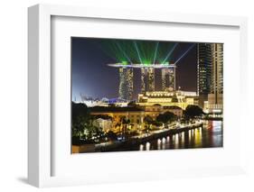 Marina Bay Sands Hotel and Fullerton Hotel, Singapore, Southeast Asia, Asia-Christian Kober-Framed Photographic Print