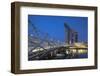 Marina Bay Sands Hotel and Helix Bridge, Marina Bay, Singapore-Ian Trower-Framed Photographic Print