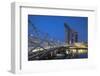 Marina Bay Sands Hotel and Helix Bridge, Marina Bay, Singapore-Ian Trower-Framed Photographic Print