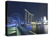 Marina Bay Sands Hotel and Helix Bridge, Singapore-Jon Arnold-Stretched Canvas