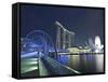 Marina Bay Sands Hotel and Helix Bridge, Singapore-Jon Arnold-Framed Stretched Canvas