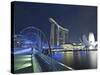 Marina Bay Sands Hotel and Helix Bridge, Singapore-Jon Arnold-Stretched Canvas