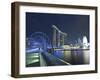 Marina Bay Sands Hotel and Helix Bridge, Singapore-Jon Arnold-Framed Photographic Print