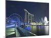 Marina Bay Sands Hotel and Helix Bridge, Singapore-Jon Arnold-Mounted Photographic Print