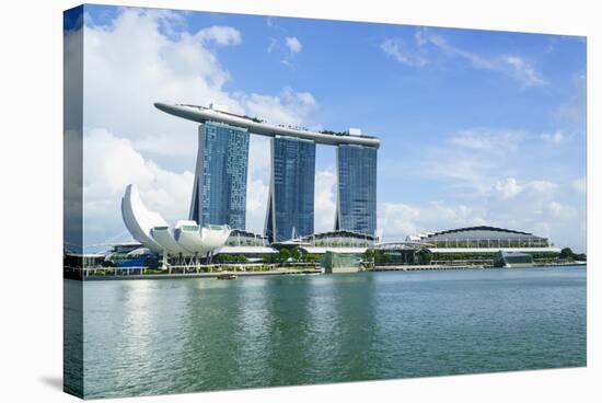 Marina Bay Sands Hotel and Lotus Flower Shaped Artscience Museum, Marina Bay, Singapore-Fraser Hall-Stretched Canvas