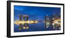 Marina Bay Sands Hotel and skyline, Marina Bay, Singapore-Ian Trower-Framed Photographic Print