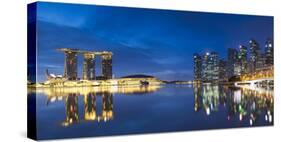 Marina Bay Sands Hotel and skyline, Marina Bay, Singapore-Ian Trower-Stretched Canvas