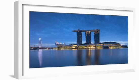 Marina Bay Sands Hotel at dawn, Marina Bay, Singapore-Ian Trower-Framed Photographic Print