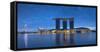 Marina Bay Sands Hotel at dawn, Marina Bay, Singapore-Ian Trower-Framed Stretched Canvas