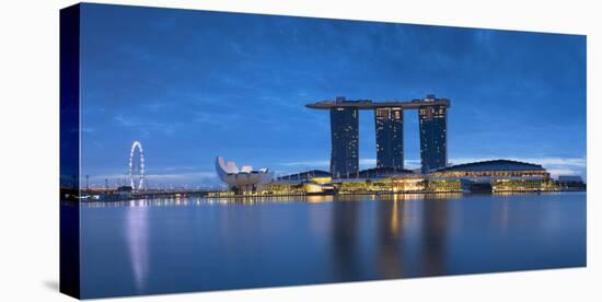 Marina Bay Sands Hotel at dawn, Marina Bay, Singapore-Ian Trower-Stretched Canvas