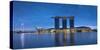 Marina Bay Sands Hotel at dawn, Marina Bay, Singapore-Ian Trower-Stretched Canvas