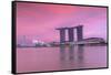 Marina Bay Sands Hotel at sunset, Marina Bay, Singapore-Ian Trower-Framed Stretched Canvas