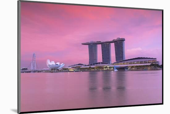 Marina Bay Sands Hotel at sunset, Marina Bay, Singapore-Ian Trower-Mounted Photographic Print