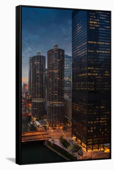 Marina City And AMA Plaza Chicago-Steve Gadomski-Framed Stretched Canvas