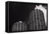 Marina City Morning B W-Steve Gadomski-Framed Stretched Canvas