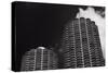 Marina City Morning B W-Steve Gadomski-Stretched Canvas