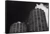 Marina City Morning B W-Steve Gadomski-Framed Stretched Canvas