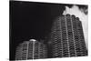 Marina City Morning B W-Steve Gadomski-Stretched Canvas