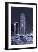 Marina City on the Chicago River BW-Steve Gadomski-Framed Photographic Print