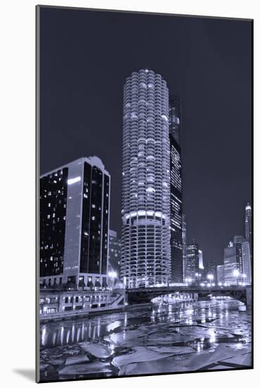 Marina City on the Chicago River BW-Steve Gadomski-Mounted Photographic Print