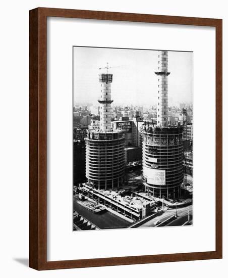 Marina City Under Construction, c early 1960's, Chicago-Unknown-Framed Art Print
