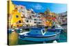 Marina di Corricella, Procida, Flegrean Islands, Campania, Italy, Europe-Neil Farrin-Stretched Canvas