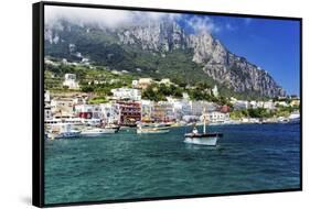 Marina Grande View from the Sea, Capri, Italy-George Oze-Framed Stretched Canvas