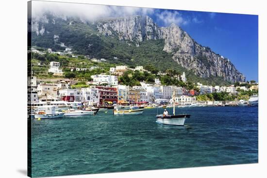 Marina Grande View from the Sea, Capri, Italy-George Oze-Stretched Canvas