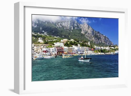 Marina Grande View from the Sea, Capri, Italy-George Oze-Framed Photographic Print