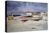 Marina in Palmi, Circa 1910, by G Verrisi, Italy, 20th Century-null-Stretched Canvas