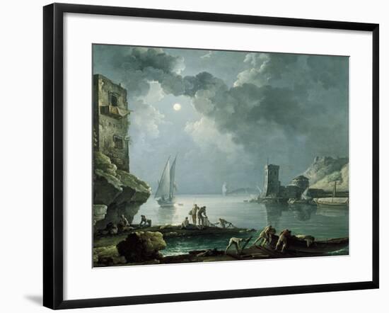 Marina in the Moonlight-Carlo Bonavia-Framed Giclee Print