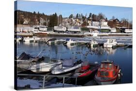 Marina in Winter, Asker, Oslofjord, Norway, Scandinavia, Europe-David Lomax-Stretched Canvas