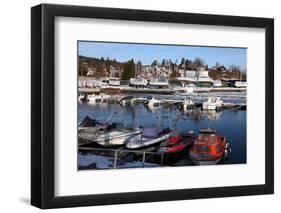 Marina in Winter, Asker, Oslofjord, Norway, Scandinavia, Europe-David Lomax-Framed Photographic Print