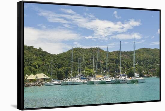 Marina on Praslin Island, Seychelles, Indian Ocean Islands-Guido Cozzi-Framed Stretched Canvas