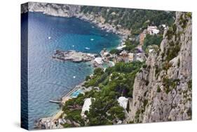 Marina Piccola and Coast from Giardini Di Augusto, Capri, Capri Island, Campania, Italy-Massimo Borchi-Stretched Canvas