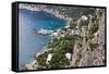 Marina Piccola and Coast from Giardini Di Augusto, Capri, Capri Island, Campania, Italy-Massimo Borchi-Framed Stretched Canvas