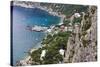 Marina Piccola and Coast from Giardini Di Augusto, Capri, Capri Island, Campania, Italy-Massimo Borchi-Stretched Canvas