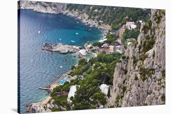 Marina Piccola and Coast from Giardini Di Augusto, Capri, Capri Island, Campania, Italy-Massimo Borchi-Stretched Canvas