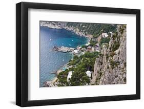 Marina Piccola and Coast from Giardini Di Augusto, Capri, Capri Island, Campania, Italy-Massimo Borchi-Framed Photographic Print