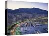 Marina, Waterfront and Town of Monte Carlo in the Evening, Monaco, Mediterranean, Europe-Rainford Roy-Stretched Canvas