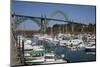 Marina with Pleasure Boats and Yaquina Bay Bridge, Newport, Oregon, USA-Jamie & Judy Wild-Mounted Photographic Print