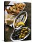 Marinated Sardines, Fried Scampi and Olives-null-Stretched Canvas
