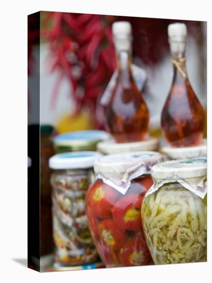 Marinated Vegetables, Positano, Amalfi Coast, Campania, Italy-Walter Bibikow-Stretched Canvas