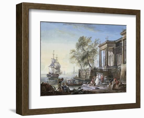 Marine Au Soleil Couchant-Lallemand-Framed Giclee Print