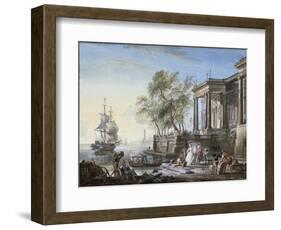 Marine Au Soleil Couchant-Lallemand-Framed Giclee Print