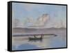 Marine: Boat Green in the Foreground with Two Figures-Charles Cottet-Framed Stretched Canvas