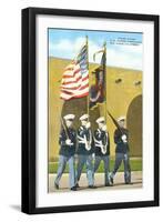 Marine Color Guard, San Diego, California-null-Framed Art Print