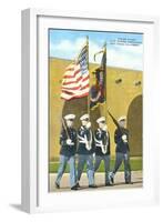 Marine Color Guard, San Diego, California-null-Framed Art Print